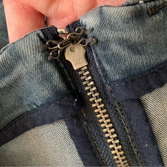 Free People Blue High Waisted Zip Back Casual Boho Cute Micro Mini Skirt size 4 - Picture 8 of 8